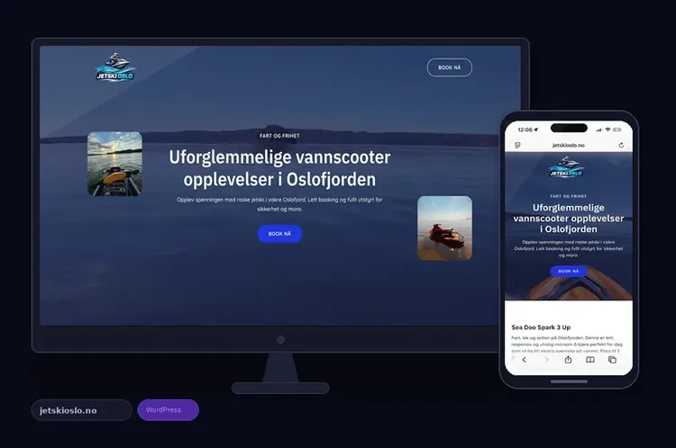 jetskioslo.no – nettside for jetski-utleie laget av DigiNorce
